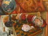 Nature morte à la poupée by Victor Barthe, 1917, Huile sur toile, sold Apr 2024