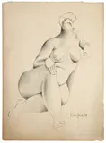 Nu au bracelet by Tamara de Lempicka, Crayon sur papier, sold Apr 2024