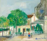 Le Lapin Agile by Maurice Utrillo, circa 1920, Gouache sur papier, sold Apr 2024