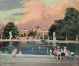 Le jardin des Tuileries by Jules Rene Herve, Huile sur toile, sold Apr 2024