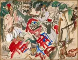 Dayia Ben Dahoua chez Omar Malouf by Gen Paul, 1930, Gouache, aquarelle et fusain sur papier, sold Apr 2024