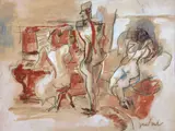 Le pianiste by Gen Paul, Gouache et fusain sur papier, sold Apr 2024