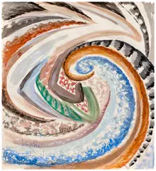 Composition by František Kupka, circa 1920-1925, Gouache et encre de Chine sur papier, sold Apr 2024