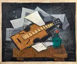 Nature morte à la guitare by Ismaël de la Serna, 1947, Huile sur panneau, sold Apr 2024