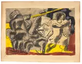 Pêcheuses d'Arcachon by Le Corbusier, circa 1936, Pastel et gouache sur papier, sold Apr 2024