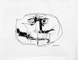 La Mascara by Oswaldo Guayasamín, Encre sur papier, sold Apr 2024