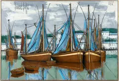 Audierne, les filets bleus by Bernard Buffet, 1972, Huile sur toile, sold Apr 2024