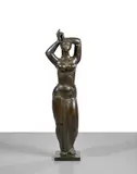 Nikaïa debout by Antoniucci Volti, Bronze à patine brune nuancée, sold Apr 2024