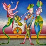 Le Carnaval de Saint Petersbourg by Mihail Chemiakin, 1992, Technique mixte sur toile, sold Apr 2024