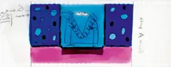 Les Shadoks - 1re saison by Jacques Rouxel, Deux celluloïds originaux destinés à la première saison des Shadoks (1968). Essais couleur dessinés et peints directemen, sold Apr 2024