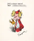 Spirou et Spip by André Franquin, Encre de Chine et encres de couleurs, sold Apr 2024