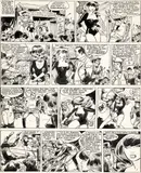 Herculena by Joseph Gillain, Encre de Chine et gouache correctrice pour une planche de cette histoire réalisée vers 1966., sold Apr 2024