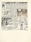 Les Aventures de Jules l’éclair by Nikita Mandryka, Encre de Chine, lavis et papier rapporté pour une planche publiée dans L’Echo des savanes, 16, 1er janvier 1976, page 5., sold Apr 2024