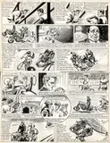 Chouchou le roi de la petite reine by René Pellos, Encre de Chine sur papier pour une planche publiée en 1952 dans le magazine Zorro n°300. Signé., sold Apr 2024