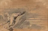 Sirène à l'affut by Félicien Rops, Crayon noir, pastel, sold Mar 2024