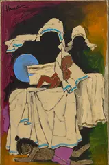Untitled by M. F. Husain, Acrylic on canvas, sold Dec 2014