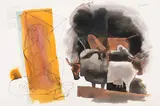 Untitled (Nandini) by M. F. Husain, Watercolour, pencil and ink on paper, sold Dec 2014