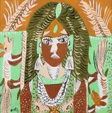 Untitled by K. G. Subramanyan, Gouache on board, sold Dec 2014