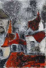 Untitled by Akbar Padamsee, Acrylic on canvas, sold Dec 2014