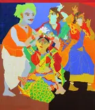 Untitled by K. Laxma Goud, Acrylic on canvas, sold Dec 2014