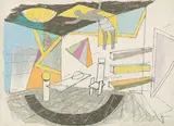 Untitled by M. F. Husain, Mixed media on paper, sold Dec 2014