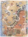 The Guarded Stair by Arpita Singh, Watercolour on paper, sold Dec 2014