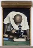Black Moon by Atul Dodiya, Enamel paint on metal roller shutters and acrylic and marble dust on canvas, sold Dec 2014