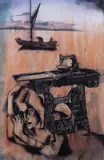 Portrait of Zindi by Anju Dodiya, Watercolour, charcoal and soft pastel on paper, sold Dec 2014