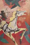 Untitled by M. F. Husain, Oil on canvas, offered Dec 2014