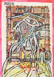 Head of Ganesha by F. N. Souza, Chemical alterations on paper, sold Dec 2014