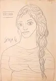 Untitled (Fatima) by F. N. Souza, Pencil on paper, sold Dec 2014
