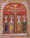 Untitled by Jamini Roy, Gouache on paper pasted on mount board, sold Dec 2014