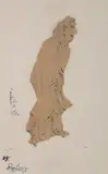 Kirtonia by Nandalal Bose, Ink on rice paper pasted on paper, sold Dec 2014
