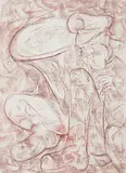 Untitled by Krishen Khanna, Conte on paper, sold Dec 2014