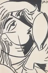 Untitled by George Keyt, Ink on paper, sold Dec 2014