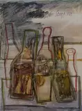 Untitled by F. N. Souza, Mixed media on paper pasted on paper, sold Dec 2014