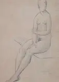 Untitled by Jehangir Sabavala, Pencil on paper, sold Dec 2014