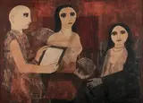 The Models of Imagination and Reality by Badri Narayan, Watercolour, pen and ink on paper, sold Dec 2014