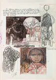Untitled by Ganesh Pyne, Pen and ink and coloured pencil on paper, sold Dec 2014