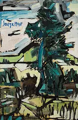 Untitled by F. N. Souza, Oil and ink on paper, sold Jun 2014