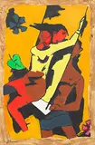 Untitled by M. F. Husain, Acrylic on canvas, sold Jun 2014