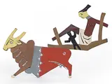Hal by M. F. Husain, Painted wood, sold Jun 2014