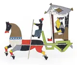 Tonga by M. F. Husain, Painted wood, sold Jun 2014