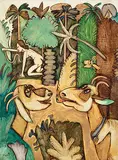 Goats in Eden by K. G. Subramanyan, Oil on board, sold Jun 2014