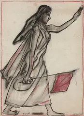 Malashree by Jogen Chowdhury, Dry Pastel on paper, offered Jun 2014