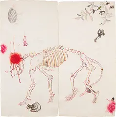 Behind the Tail II by Mithu Sen, Watercolour and mixed media on handmade paper, offered Jun 2014