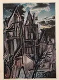 Untitled by F. N. Souza, Chemical alterations, ink and gouache on paper pasted on paper, sold Jun 2014