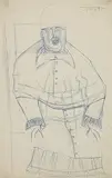Untitled (Pope) by F. N. Souza, Ink on paper, sold Jun 2014