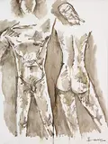 Untitled (Paris Suite) by M. F. Husain, Oil on canvas, offered Jun 2014