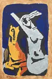 Untitled by M. F. Husain, Acrylic on canvas, sold Jun 2014